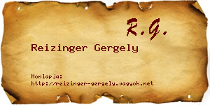Reizinger Gergely névjegykártya